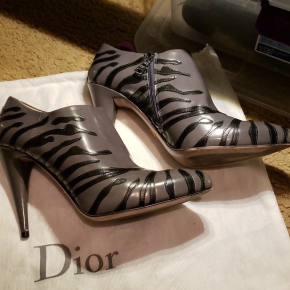 grey animal print boots